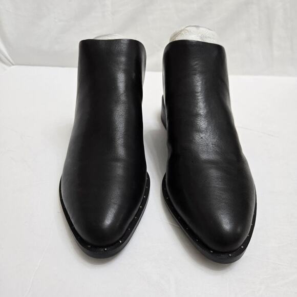 NWOB Lucky Brand Pentt Bootie Black Leather Studded Mule Booties 7.5M Slip-on - Picture 3 of 10